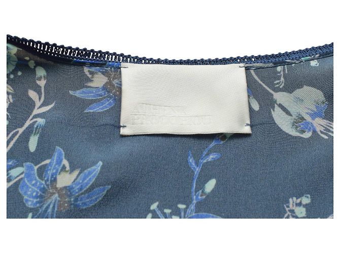 Autre Marque Athena Procopiou Blue Floral Silk Cardigan with Fringes - view 3