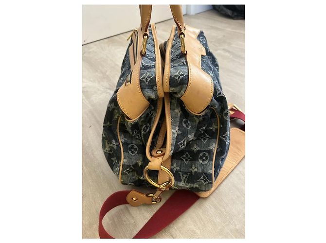Borsa a mano Louis Vuitton in denim blu - vista 2