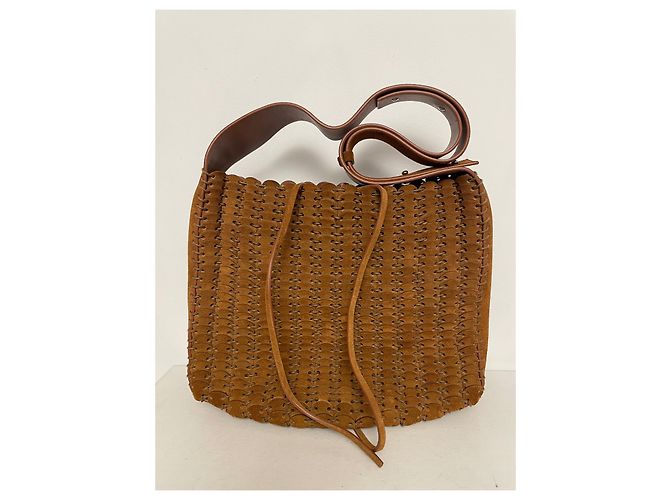 Borsa Paco Rabanne in scamosciato camel Cammello - vista 2