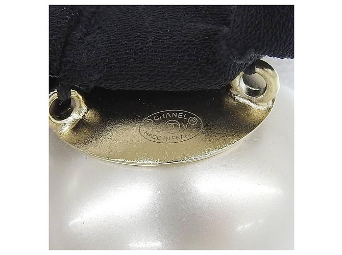 Elastico per capelli Chanel con logo in perla finta - vista 6