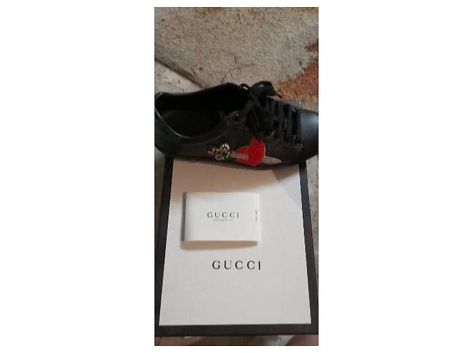 Sneaker Gucci in pelle nera Nero - vista 2