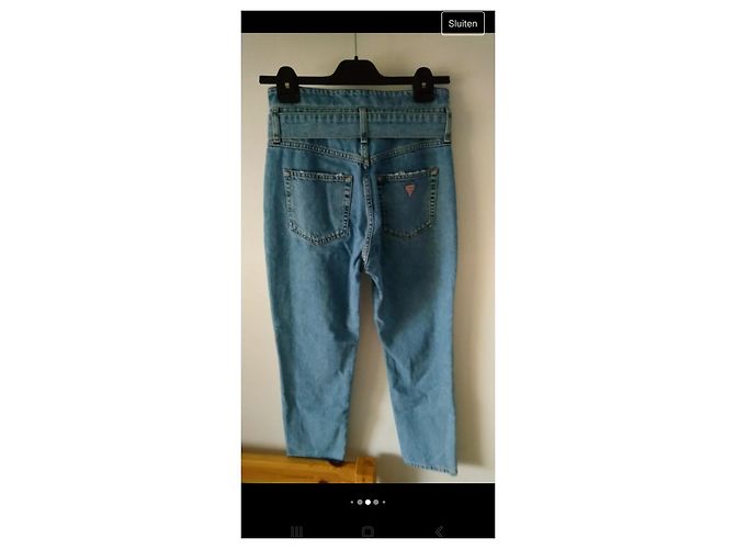 Guess High Rise Jeans Light Blue Cotton - view 10