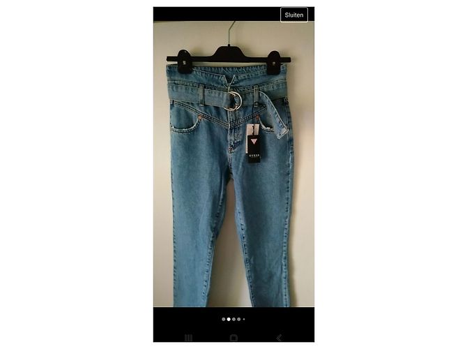 Guess High Rise Jeans Light Blue Cotton - view 2