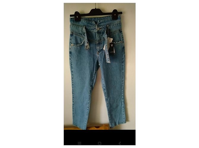Guess High Rise Jeans Light Blue Cotton - view 3