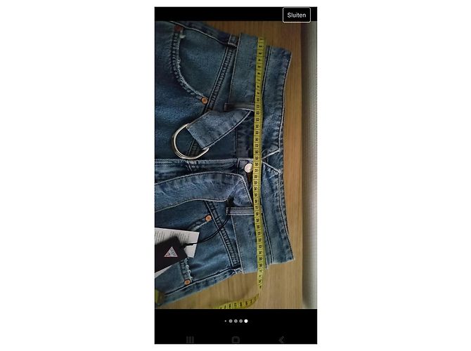 Guess High Rise Jeans Light Blue Cotton - view 6