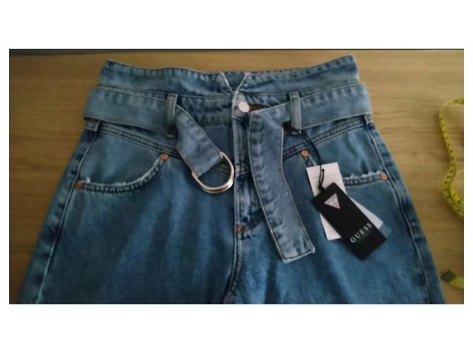 Guess High Rise Jeans Light Blue Cotton - view 9
