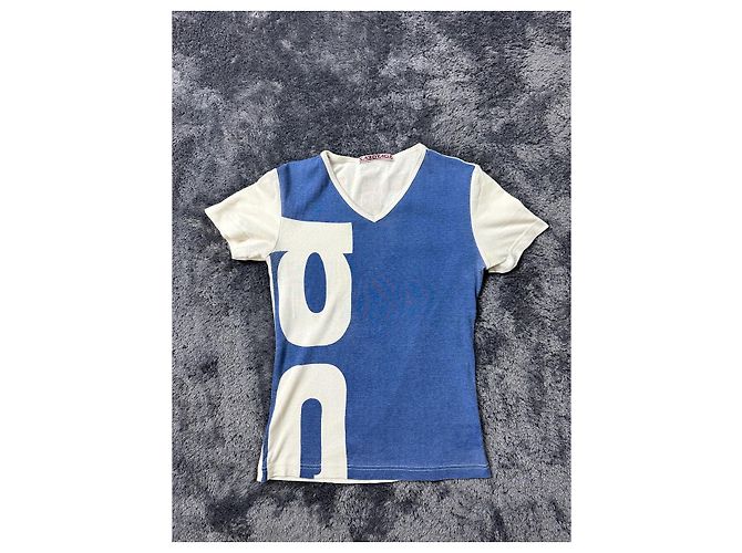 Autre Marque Sabotage Cotton Slim Fit Tee. White Red Blue - view 2