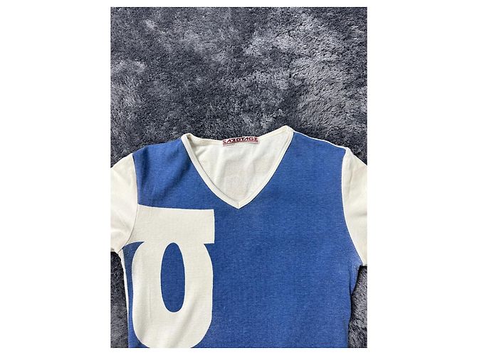 Autre Marque Sabotage Cotton Slim Fit Tee. White Red Blue - view 4