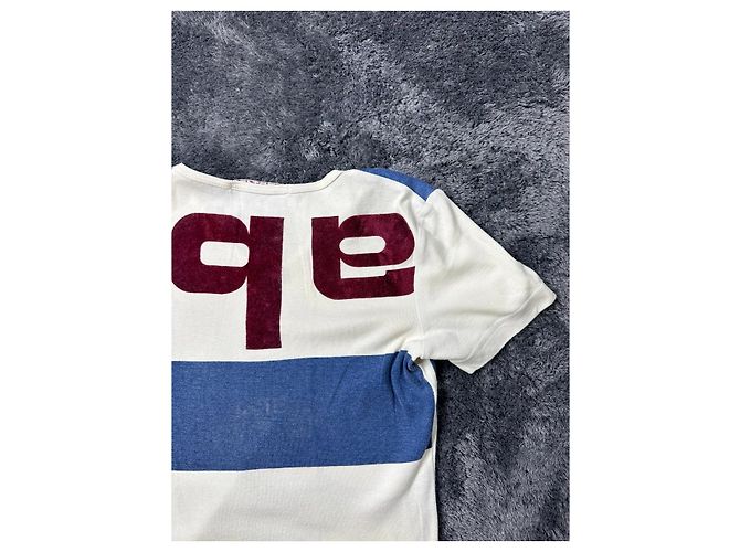 Autre Marque Sabotage Cotton Slim Fit Tee. White Red Blue - view 5