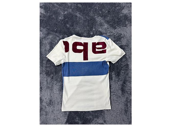 Autre Marque Sabotage Cotton Slim Fit Tee. White Red Blue - view 7