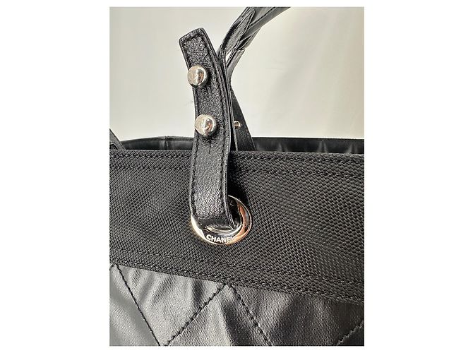 Chanel Paris-Biarritz 2012 GM borsa nera Nero Silver hardware - vista 7