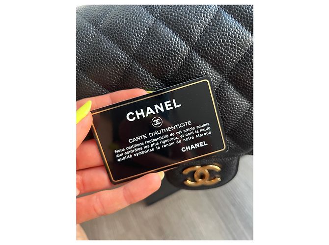 Timeless Borsa a mano Chanel in pelle di vitello grana nera Nero - vista 13
