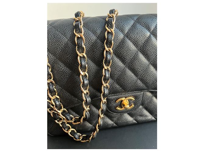 Timeless Borsa a mano Chanel in pelle di vitello grana nera Nero - vista 2
