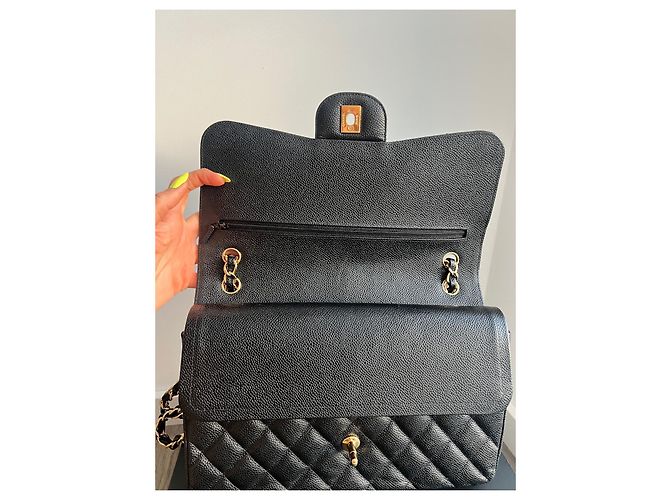 Timeless Borsa a mano Chanel in pelle di vitello grana nera Nero - vista 8