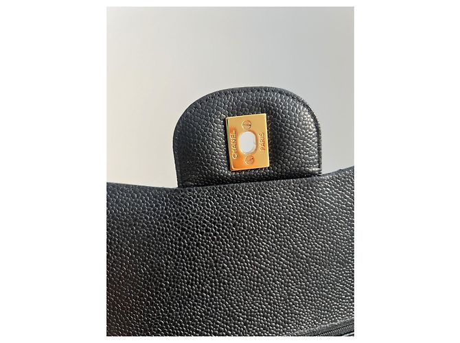 Timeless Borsa a mano Chanel in pelle di vitello grana nera Nero - vista 9