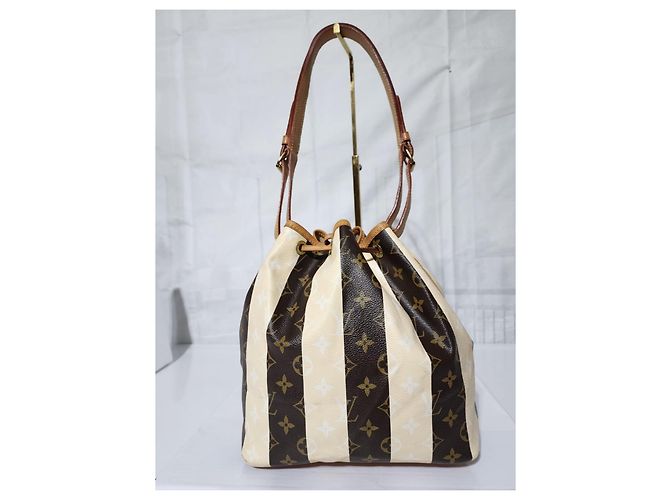 Borsa Petit Noé Monogram Rayures Edizione Limitata Louis Vuitton Marrone/Crema - vista 17