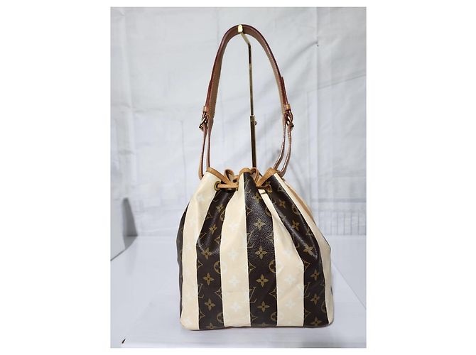 Borsa Petit Noé Monogram Rayures Edizione Limitata Louis Vuitton Marrone/Crema - vista 18