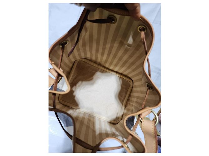 Borsa Petit Noé Monogram Rayures Edizione Limitata Louis Vuitton Marrone/Crema - vista 2