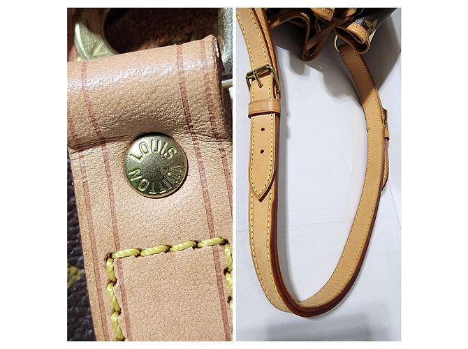 Borsa Petit Noé Monogram Rayures Edizione Limitata Louis Vuitton Marrone/Crema - vista 3