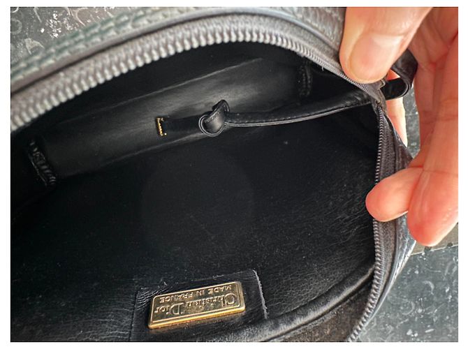 DIOR - Borsa in pelle granulata Nero - vista 9