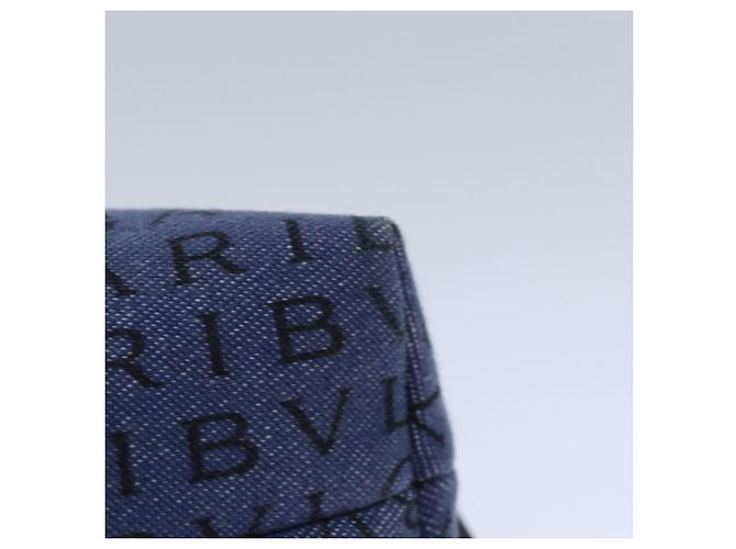 Bulgari BVLGARI Tasche aus blauer Leinwand mit Silber authentisch ar12334 - Ansicht 11