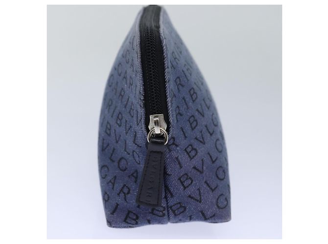 Bulgari BVLGARI Tasche aus blauer Leinwand mit Silber authentisch ar12334 - Ansicht 4
