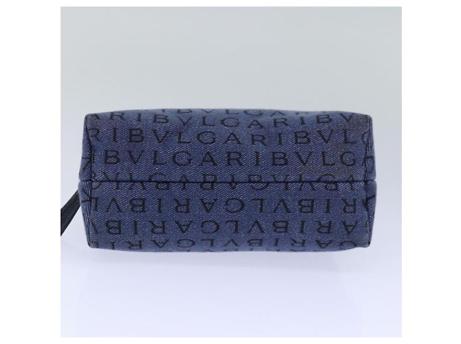 Bulgari BVLGARI Tasche aus blauer Leinwand mit Silber authentisch ar12334 - Ansicht 7