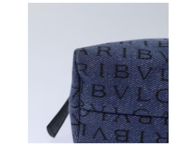 Bulgari BVLGARI Tasche aus blauer Leinwand mit Silber authentisch ar12334 - Ansicht 8