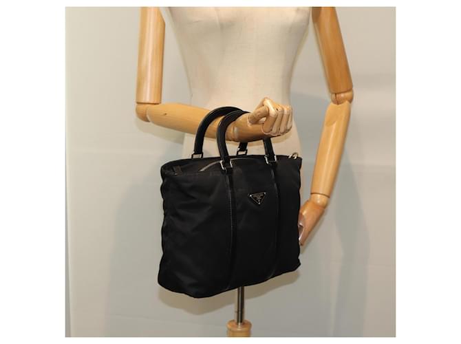 PRADA Borsa a mano in nylon nero Auth am6693 - vista 21
