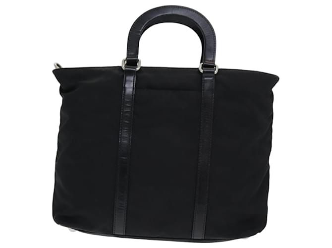 PRADA Borsa a mano in nylon nero Auth am6693 - vista 3