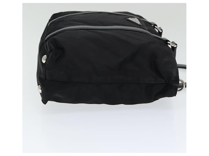 PRADA Borsa a mano in nylon nero Auth am6693 - vista 4