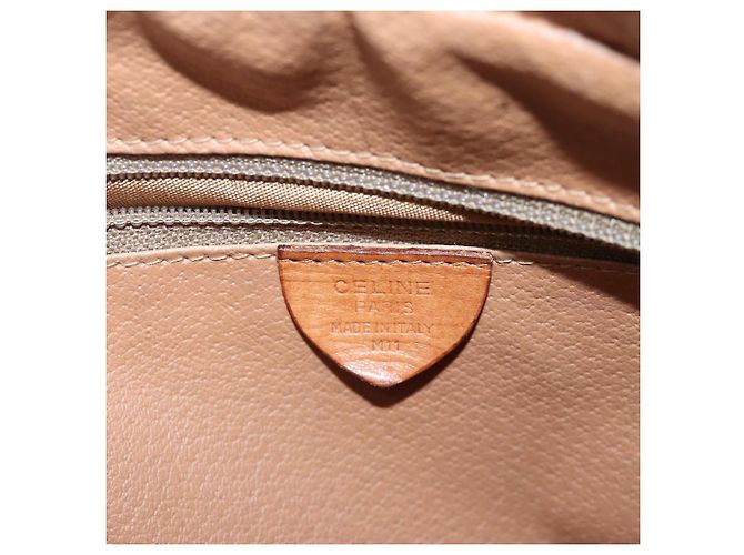 Céline Borsa a spalla in tela Macadam CELINE in pelle PVC marrone oro Auth 85387 D'oro - vista 15