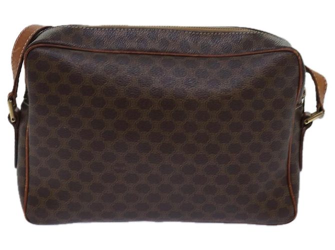 Céline Borsa a spalla in tela Macadam CELINE in pelle PVC marrone oro Auth 85387 D'oro - vista 3