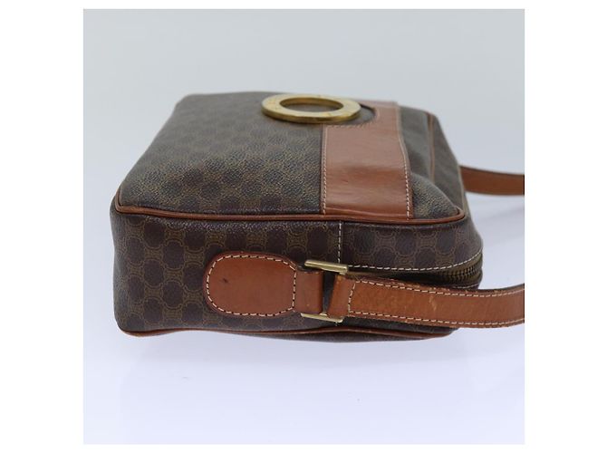 Céline Borsa a spalla in tela Macadam CELINE in pelle PVC marrone oro Auth 85387 D'oro - vista 5