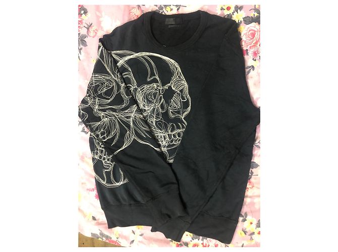 Felpa Alexander McQueen con Design Teschio Nera in Cotone Nero - vista 15