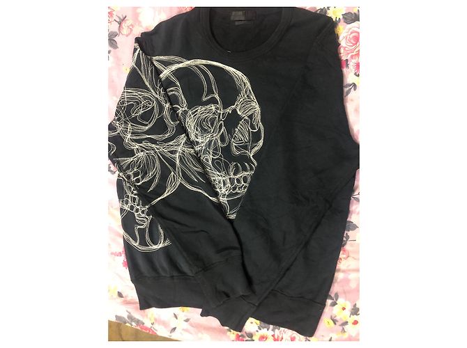 Felpa Alexander McQueen con Design Teschio Nera in Cotone Nero - vista 16