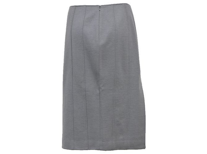 Maison Martin Margiela Maison Margiela Panelled Pencil Skirt in Grey Wool - view 3