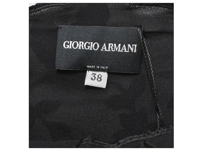 Giorgio Armani besticktes Oberteil aus schwarzer Seide - Ansicht 5