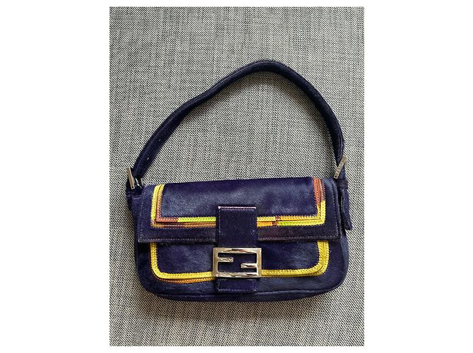Borsa baguette Fendi viola in scamosciato di vitello Porpora - vista 3