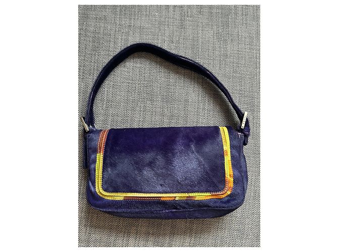 Borsa baguette Fendi viola in scamosciato di vitello Porpora - vista 5