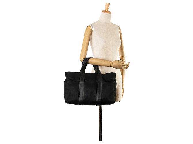 Hermès Schwarze Toile Acapulco MM Tasche - Ansicht 9