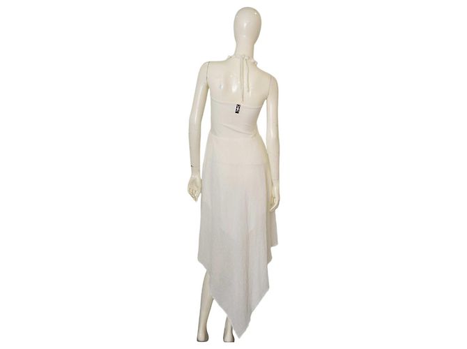 Autre Marque Kiohne Sommerkleid aus weißer Baumwolle asymmetrisch Halterneck S - Ansicht 2