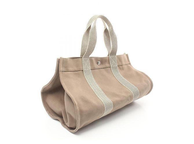 Hermès Bolso tote de lona Hermes Cannes MM Castaño - vista 2