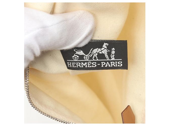 Hermès Bolso tote de lona Hermes Cannes MM Castaño - vista 4