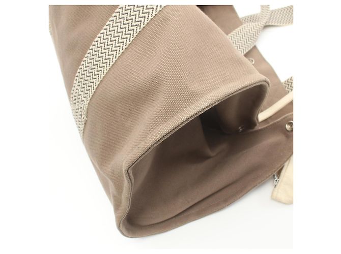 Hermès Bolso tote de lona Hermes Cannes MM Castaño - vista 6