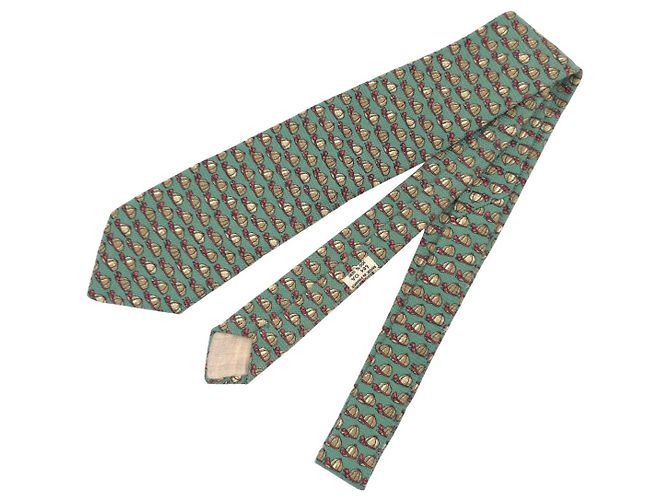 Corbata de seda Hermès 684AO Verde - vista 2