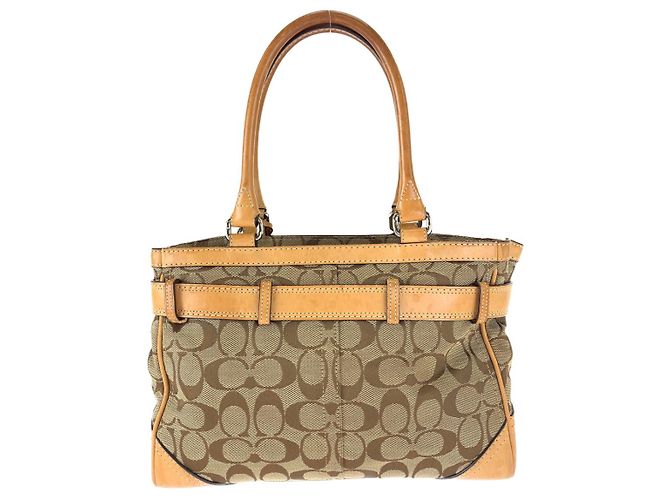 Borsa tote in tela/pelle marrone Coach - vista 2