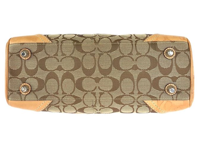 Borsa tote in tela/pelle marrone Coach - vista 3