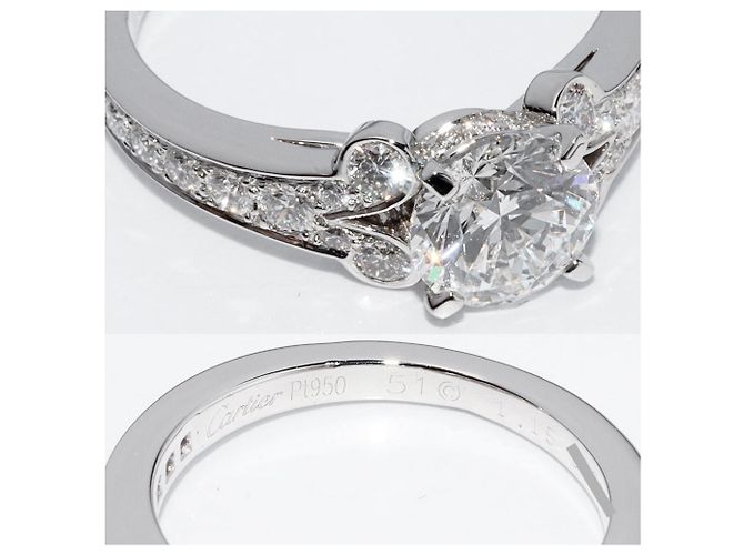 Cartier Pt950 Diamant Ballerina Solitärring - Ansicht 5