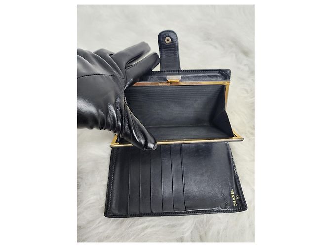 Trendy CC Chanel Caviar Leder Geldbörse Schwarz - Ansicht 16